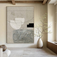 Load image into Gallery viewer, “Neutral Sketches” - Beige, white, black simple shapes and lines DTP167
