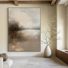 Load image into Gallery viewer, Neutral - Toned Misty Landscape Abstract Painting, Perfect for Minimalist Study &amp; Calming Spa LargeART1874
