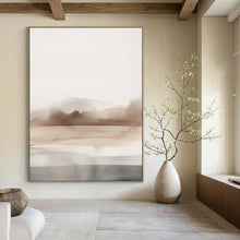 Load image into Gallery viewer, Brown - Gray Abstract Watercolor Layers, Suited for Rustic Bedroom &amp; Cozy Reading Nook LargeART2061
