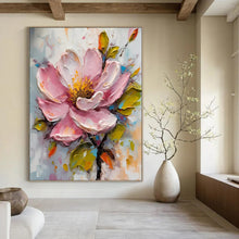 Load image into Gallery viewer, Impasto Abstract Pink Flower Art, Textured Petal Painting for Romantic Bedroom &amp; Floral - Inspired Bathroom LargeART2200
