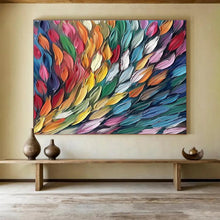 Load image into Gallery viewer, Colorful Feather - Like Abstract Painting on Canvas - “Wings of Color” DKH689
