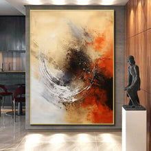 Load image into Gallery viewer, Crimson - Black Circular Motion Art for Dining Room &amp; Creative Studio LargeART0828
