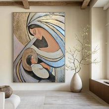 Load image into Gallery viewer, Madonna and Child Abstract Canvas Painting, Perfect for Spiritual Home Office &amp; Religious Gallery LargeART1195
