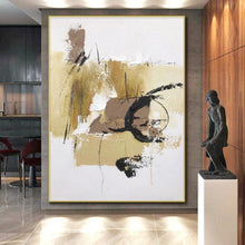 Load image into Gallery viewer, Custom Large - Scale Beige - Black Expressive Abstract Art - Perfect for Minimalist Home Office &amp; Art - Centric Café LargeART0797
