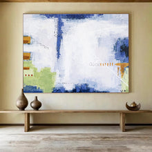 Load image into Gallery viewer, Abstract Painting on Canvas: Blue - Hued Urban Abstract with Textural Elements DKH573
