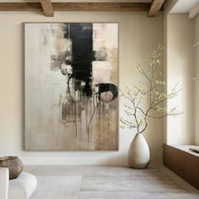 Load image into Gallery viewer, Black and White Drip Abstract Canvas Painting, Ideal for Modern Studio &amp; Industrial - Style Loft LargeART1214
