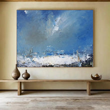 Load image into Gallery viewer, Dynamic Blue Sea and Sky Abstract acrylic painting DLZ031
