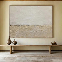 Load image into Gallery viewer, Minimalist Beige - White Abstract Painting On Canvas DKH452
