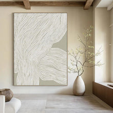 Load image into Gallery viewer, “Linear Flow in Grey” - Grey, White Abstract Line Art on Canvas DKH1119
