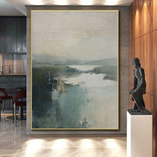 Load image into Gallery viewer, Large Misty Landscape Abstract - Ideal for Coastal Cottage &amp; Serene Reading Nook LargeART0740
