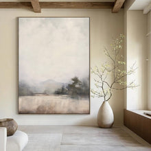 Load image into Gallery viewer, Gray - Beige Abstract Misty Landscape, Ideal for Nature - Inspired Living Room &amp; Peaceful Meditation Space LargeART2056
