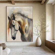 Load image into Gallery viewer, Soft - Colored Equine Abstract Art, Perfect for Rustic Living Room &amp; Equestrian Studio LargeART2144
