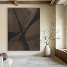 Load image into Gallery viewer, “Intertwined Dark Forms” - Brown, Black Abstract Art on Canvas DKH1159
