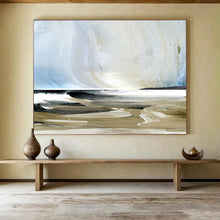 Load image into Gallery viewer, Coastal Abstract with Soft Blues and Beiges Abstract acrylic painting DLZ116
