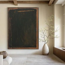Load image into Gallery viewer, Large - Scale Hand - painted Dark Green Framed Abstract Acrylic Art for Dramatic Dining Rooms LargeART0150
