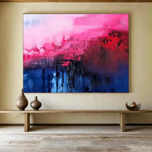 Load image into Gallery viewer, Pink - Blue Abstract Painting for Chic Boutique &amp; Romantic Bedroom DKH268

