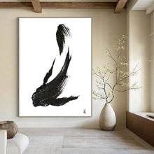 Load image into Gallery viewer, Ink Fish Silhouette – Black Ink Wash Fish Form DTP181
