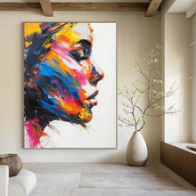 Load image into Gallery viewer, “Colorful Portrait Impression” – Abstract Portrait Oil Painting with Bold Color Palette DTP089
