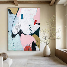 Load image into Gallery viewer, Pastel - Colored Abstract Shapes Art - Perfect for Bohemian Bedroom &amp; Café Lounge LargeART2384
