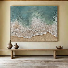 Load image into Gallery viewer, “Aerial Beach View” - Realistic - Inspired Abstract Acrylic, Great for Coastal Bedroom and Beach House DLZ252
