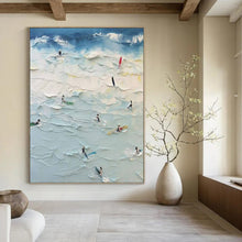 Load image into Gallery viewer, Surfers’ Paradise Palette Acrylic Art, Perfect for Beach - Themed Game Room &amp; Coastal Café LargeART1070
