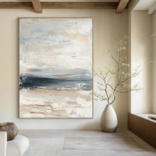 Load image into Gallery viewer, “Soft Horizon” Soft beige, gray, and blue, textured layers. DTP298
