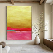 Load image into Gallery viewer, Gold - Pink Color - Block Abstract Painting, Ideal for Modern Living Room &amp; Chic Dining Area LargeART2023
