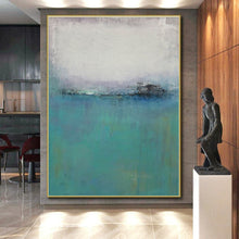 Load image into Gallery viewer, Muted Coastal Abstract Acrylic Art - Great for Scandinavian - inspired Bedroom &amp; Relaxing Spa LargeART0636
