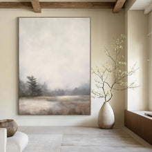 Load image into Gallery viewer, Gray - Beige Abstract Misty Lake Scene, Ideal for Rustic Cabin Living Room &amp; Calming Bedroom LargeART2058
