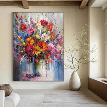 Load image into Gallery viewer, Colorful Floral Explosion – Impasto - Style Flower Bouquet DTP260
