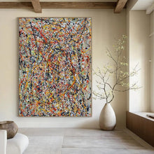 Load image into Gallery viewer, Pollock - Inspired Chaotic Color Streams Abstract Painting - Great for Game Room &amp; Creative Den LargeART2345
