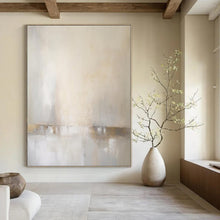 Load image into Gallery viewer, Soft Neutral Abstract Canvas Painting, Perfect for Serene Bedroom &amp; Minimalist Café LargeART1299
