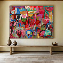 Load image into Gallery viewer, “Pink - Dominant Abstract Carnival” - Vibrant Abstract Acrylic, Suits Party Room and Art Gallery DLZ239
