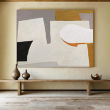 Load image into Gallery viewer, Monochromatic Abstract Painting on Canvas: Subtle - Shaped Abstraction DKH577
