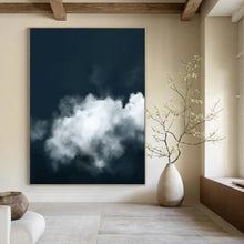 Load image into Gallery viewer, Lone Cloud in Dark Sky – Minimalist Sky Study in Oil DTP233
