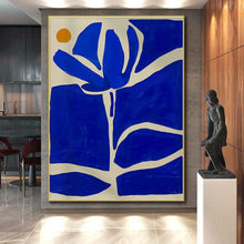 Load image into Gallery viewer, Blue - Orange Floral Abstraction Art for Coastal Bedroom &amp; Art Gallery LargeART0872
