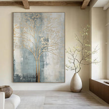 Load image into Gallery viewer, Golden Tree Abstract Painting, Perfect for Sophisticated Dining Room &amp; Calming Bedroom LargeART1838
