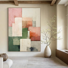 Load image into Gallery viewer, Pastel - Colored Geometric Abstract, Best for Scandinavian Nursery &amp; Calm Reading Nook LargeART2279
