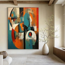 Load image into Gallery viewer, Colorful Geometric Abstract Canvas Painting, Perfect for Playful Kids’ Room &amp; Modern Art Gallery LargeART1259
