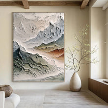 Load image into Gallery viewer, “Textured Mountain Landscape in Grays” Abstract Nature - Inspired Painting on Canvas, Dramatic Decor DKH981
