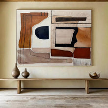 Load image into Gallery viewer, Earth - Toned Geometric Abstract Painting on Canvas - “Desert Shapes” DKH655
