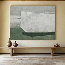 Load image into Gallery viewer, Gray - White Textured Abstract Painting on Canvas - “Silent Form” DKH611
