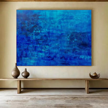 Load image into Gallery viewer, Deep Blue Abstract Art for Serene Bedroom &amp; Minimalist Office DKH072
