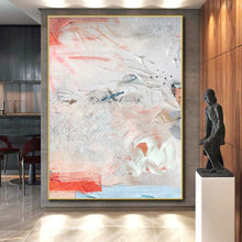Load image into Gallery viewer, Hand - painted Substantial Textured Pastel Abstract Collage Acrylic Art for Feminine Bedrooms LargeART0096
