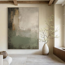 Load image into Gallery viewer, Muted Green - Gray Abstract Painting, Suited for Modern Space &amp; Understated Dining Room LargeART1362
