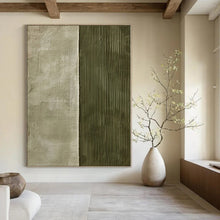 Load image into Gallery viewer, Oversized Hand - painted Split Textured Neutrals Acrylic Art for Minimalist Bedrooms LargeART0218
