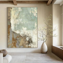 Load image into Gallery viewer, Textured Green &amp; Brown Abstract Canvas Painting, Great for Rustic Kitchen &amp; Nature - Inspired Studio LargeART1267
