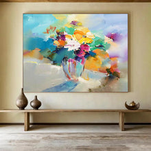 Load image into Gallery viewer, Colorful Floral Bouquet Large - Scale Hand - painted Abstract Acrylic Art DLZ191
