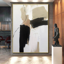 Load image into Gallery viewer, Large - Scale Monochrome Bold Abstract Art - Ideal for Industrial Loft &amp; Modern Gallery Space LargeART0798
