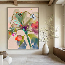 Load image into Gallery viewer, Watercolor - Style Abstract Floral Painting, Perfect for Botanical - Themed Bathroom &amp; Relaxing Reading Nook LargeART1817

